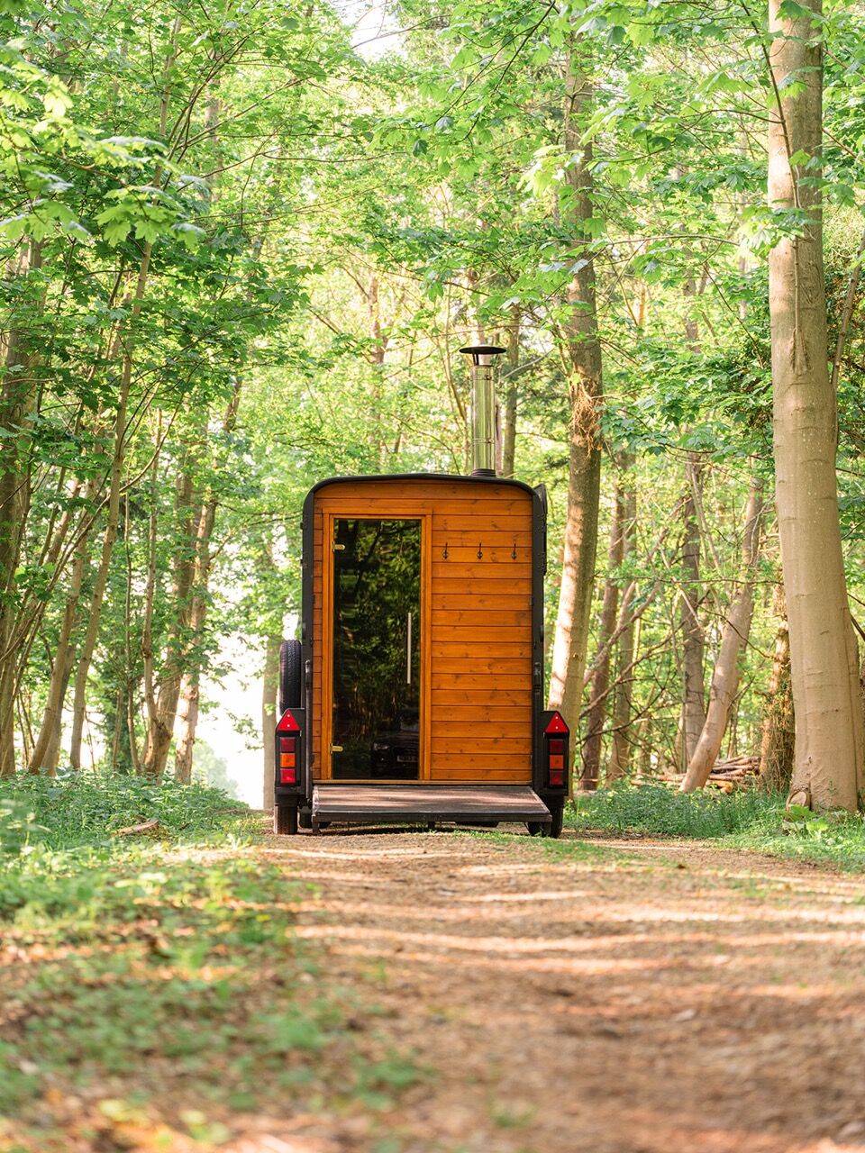 Sauna Box horsebox at a partnership event