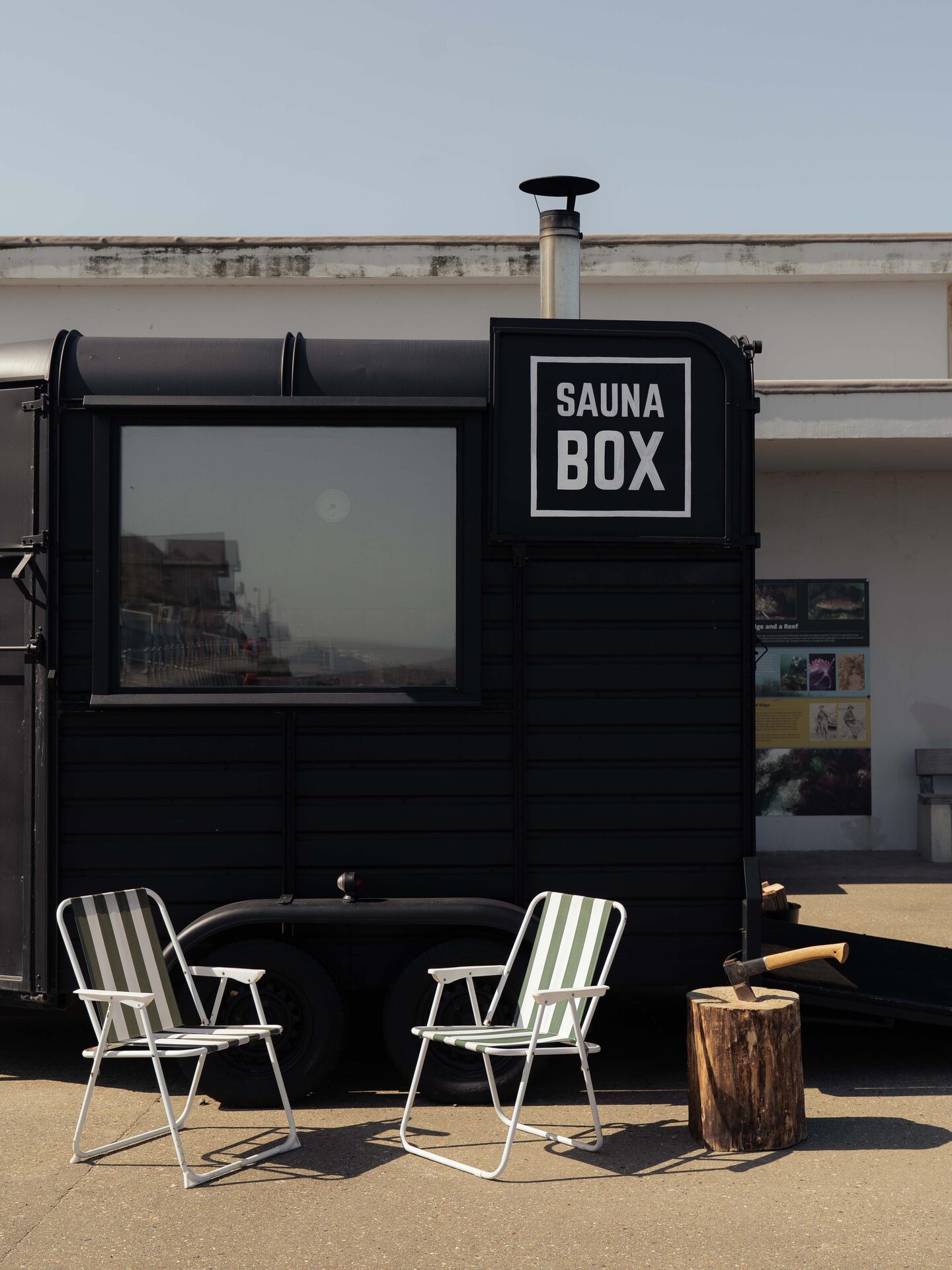 Branded Sauna Box horsebox sauna at Sheringham